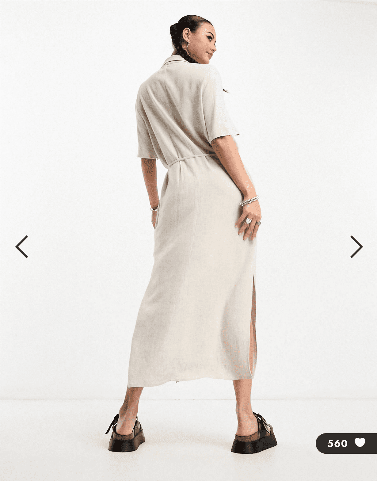 Screenshot 2024 03 25 at 10 07 05 Weekday Corin linen mix midi shirt dress in off white ASOS