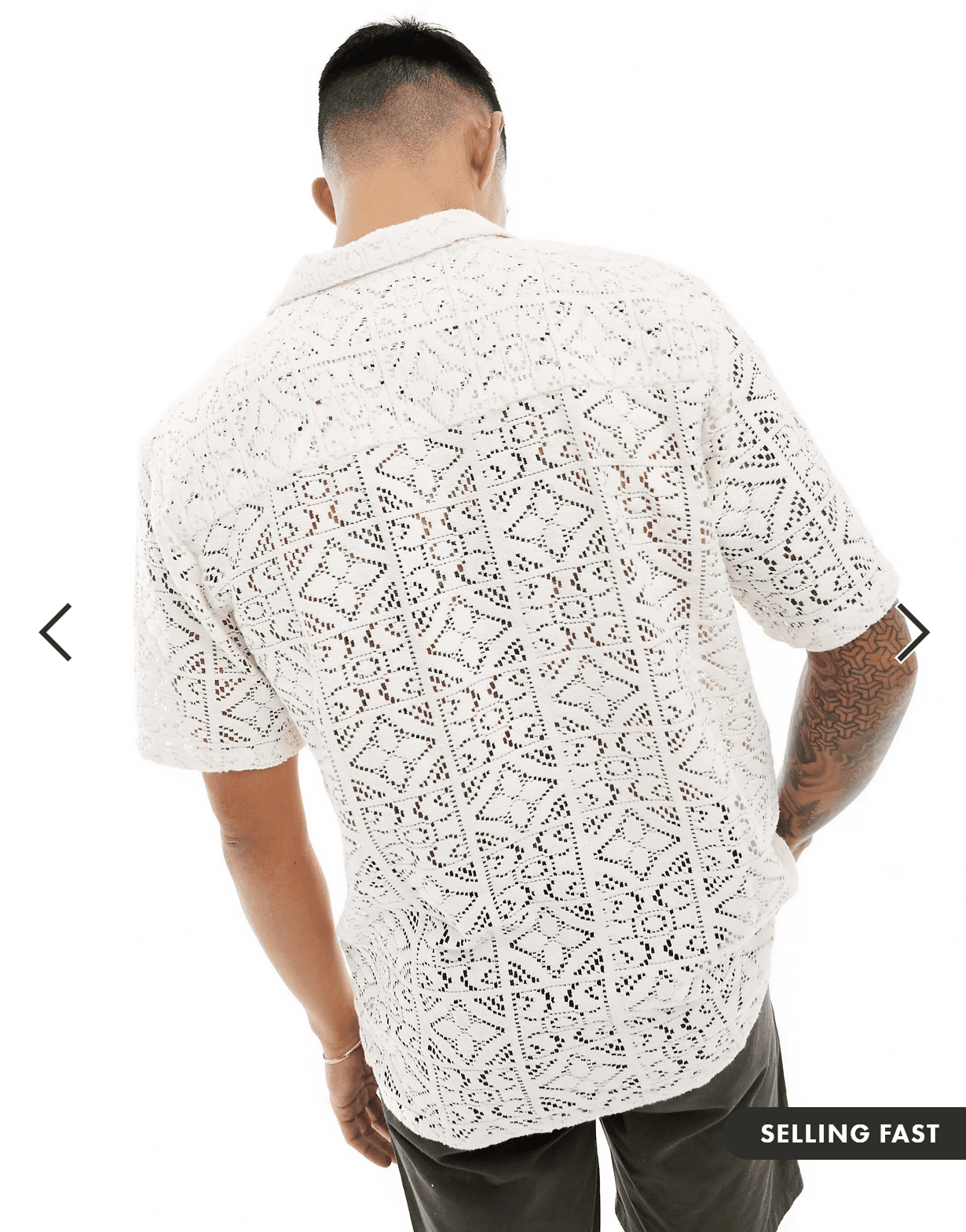 Screenshot 2024 03 25 at 10 08 14 New Look short sleeved lace shirt in off white ASOS